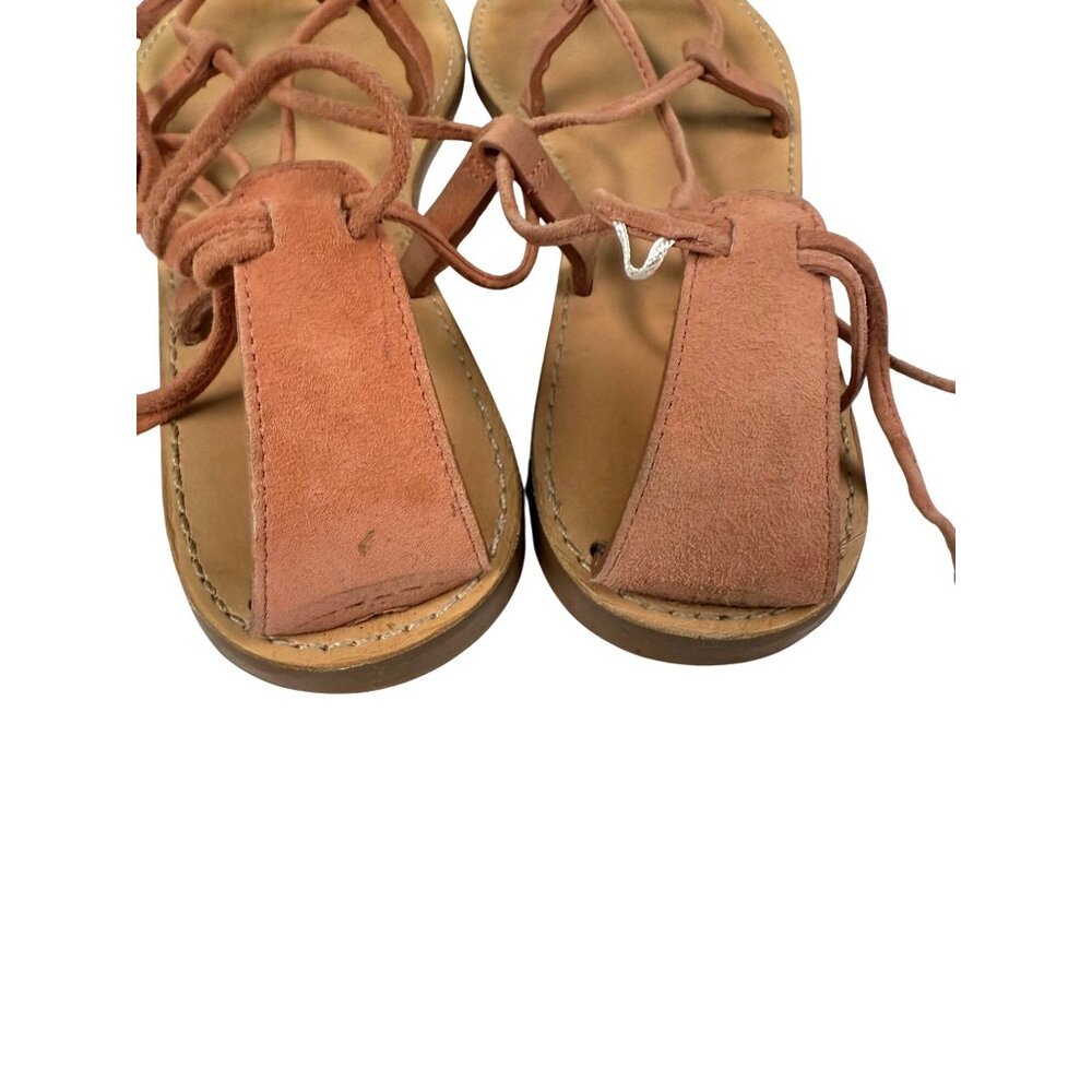 SIZE 9.5  Madewell The Boardwalk  Tan Leather Strappy Gladiator Sandals - Picture 7 of 9